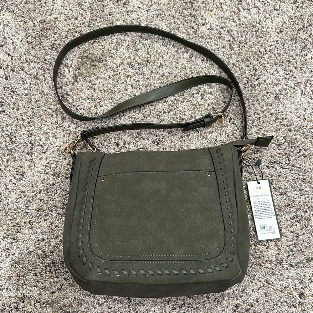 Violet Ray Olive Green Crossbody Bag